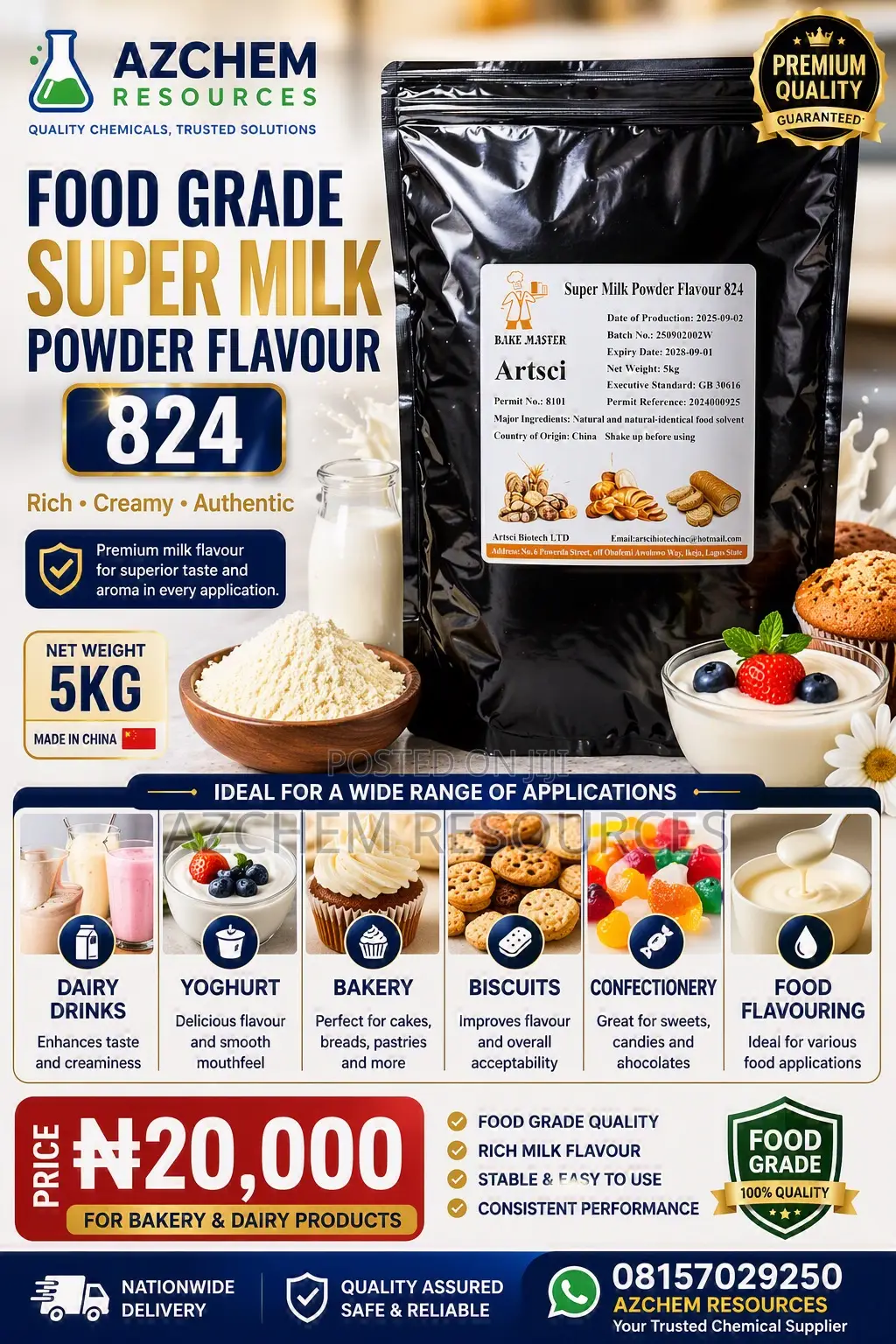 Super Milk Powder Flavour 824 (Food Grade) 5kg
