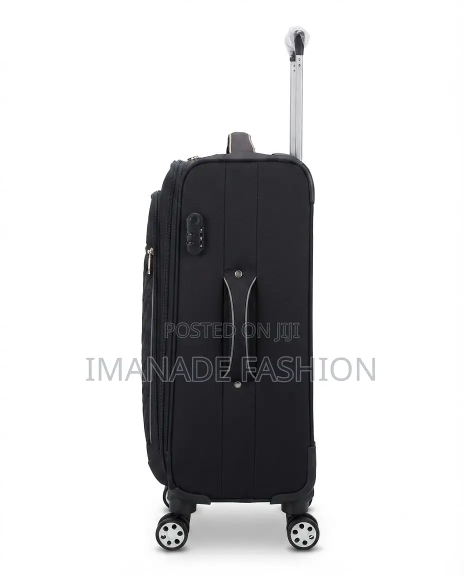 Swiss Polo Soft Shell Trolley Luggage – Black