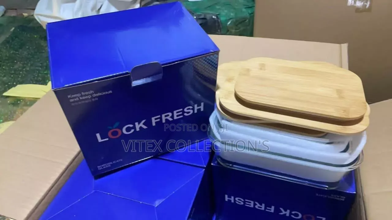 4in1 Lock Fresh Food Containers With Wooden Lid