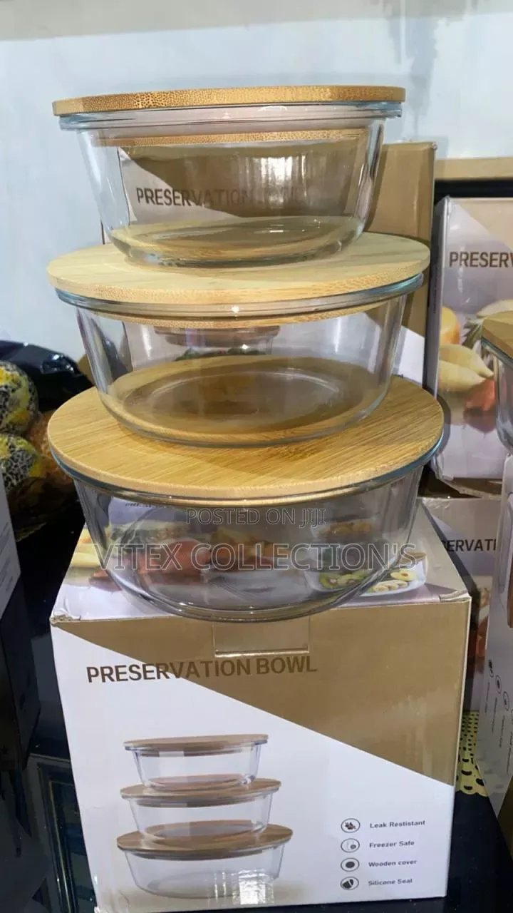 3in1 Food Containers With Wooden Lid