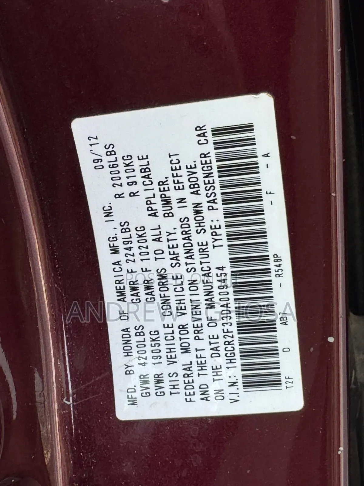 Honda Accord 2013 Brown
