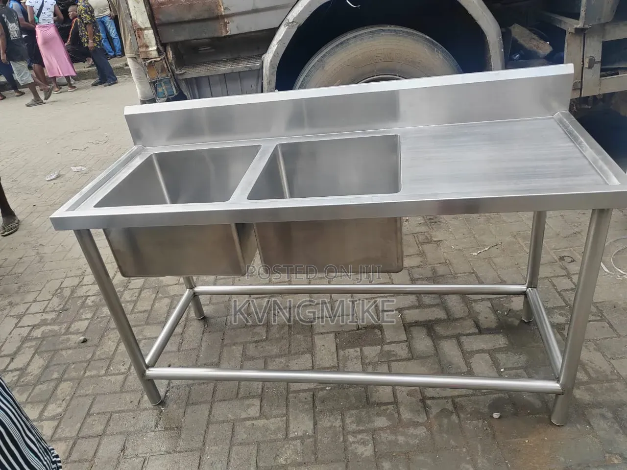 Industrial Double Bowl Kitchen Sink