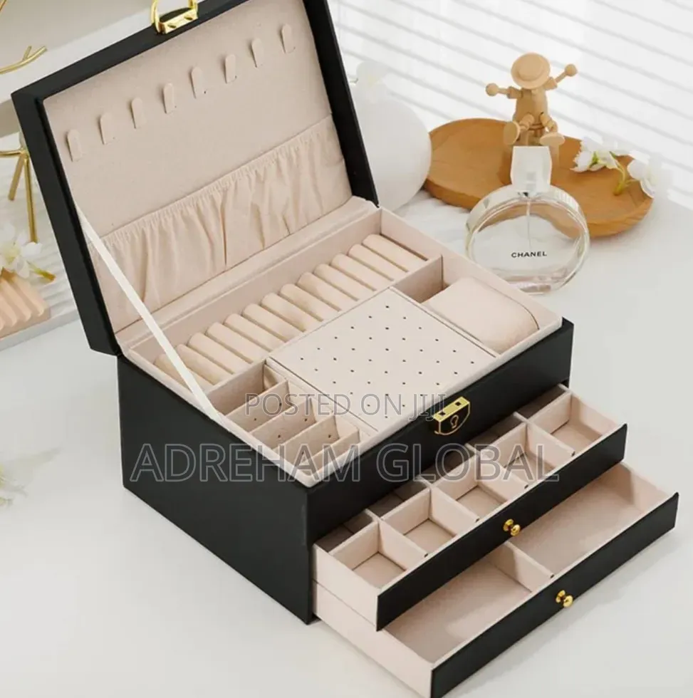 3layer Multifunctional Leather Jewellery Box