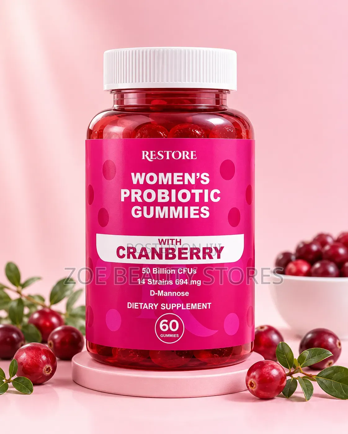 Restore Women's Probiotic Gummies With Cranberry