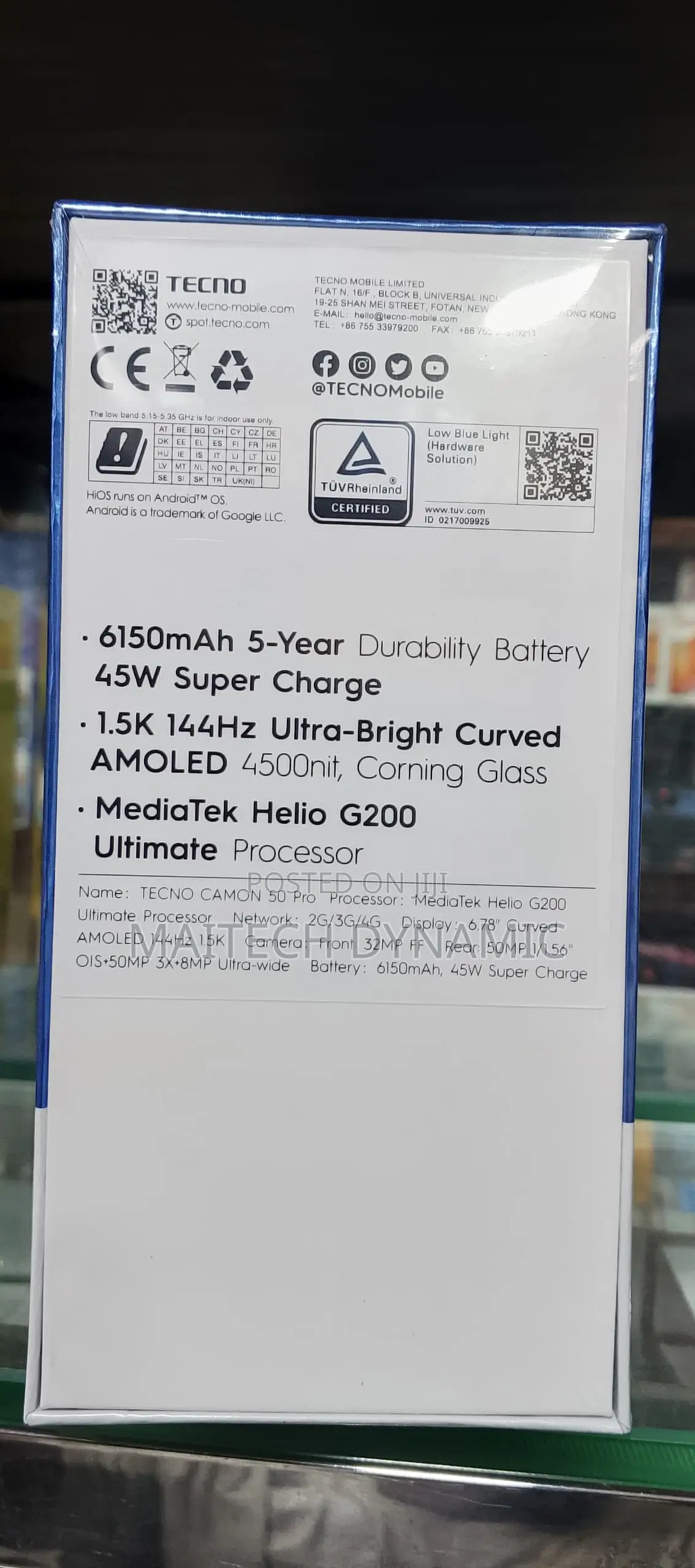 New Tecno Camon 50 Pro 256 GB Black