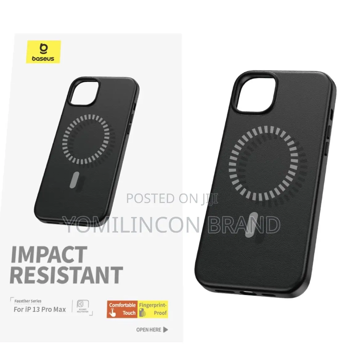 Brand New Baseus Fauxther Series Case for iPhone 13 Pro Max - Black
