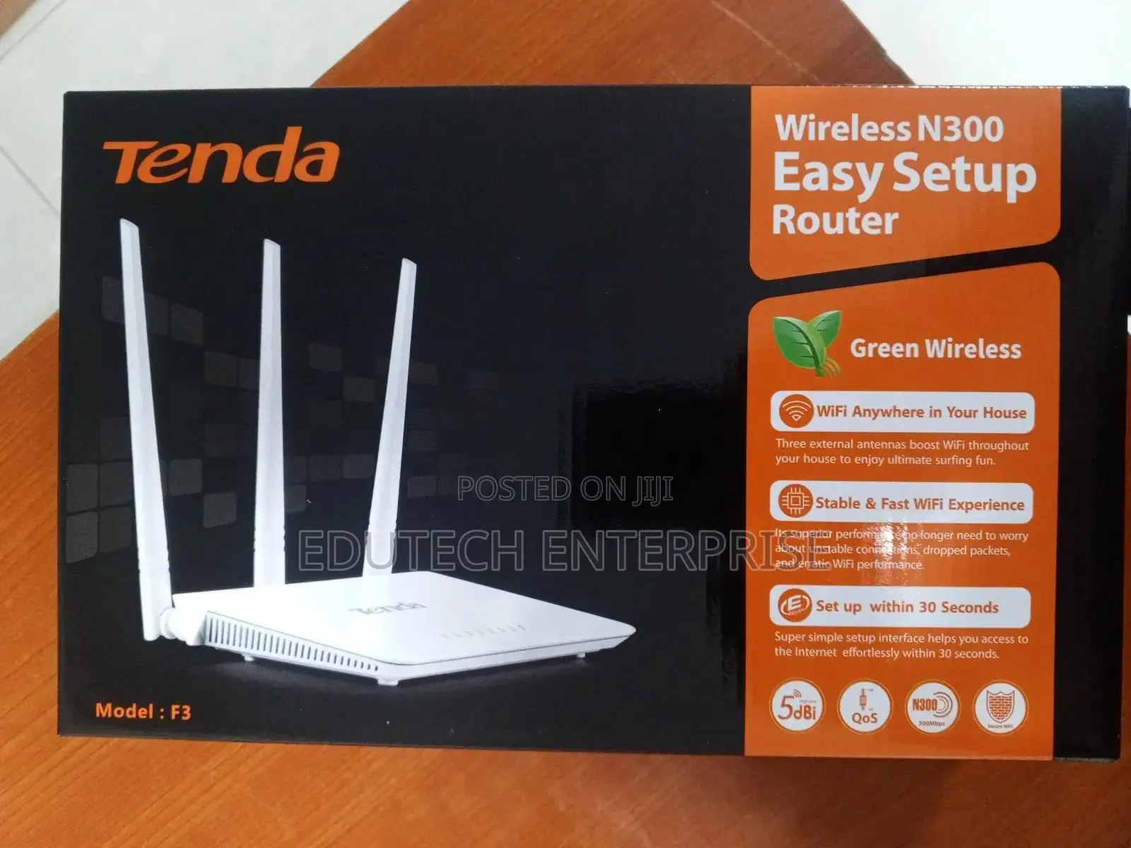 Tenda 300mpbs Wireless Router ( 3 Antennas)