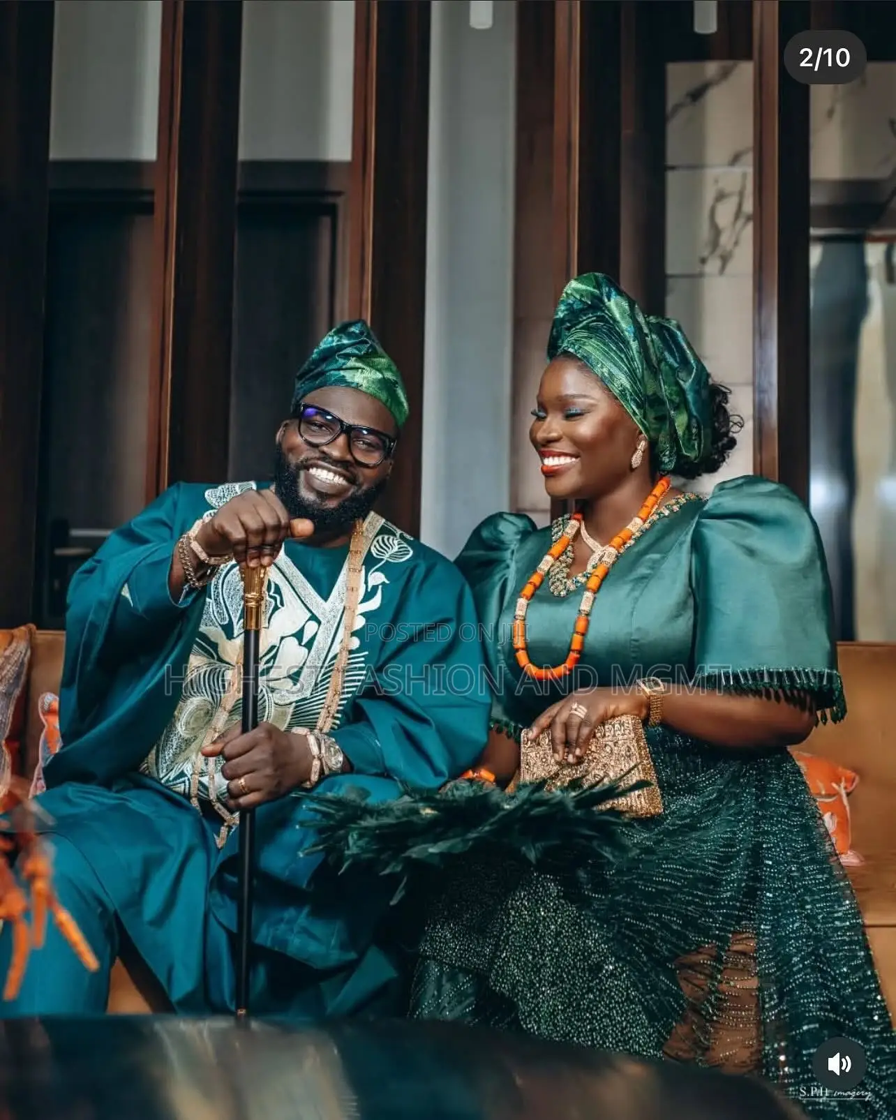 Satin Beaded Emerald Iro and Buba Men’S Embellished Emerald Agbada
