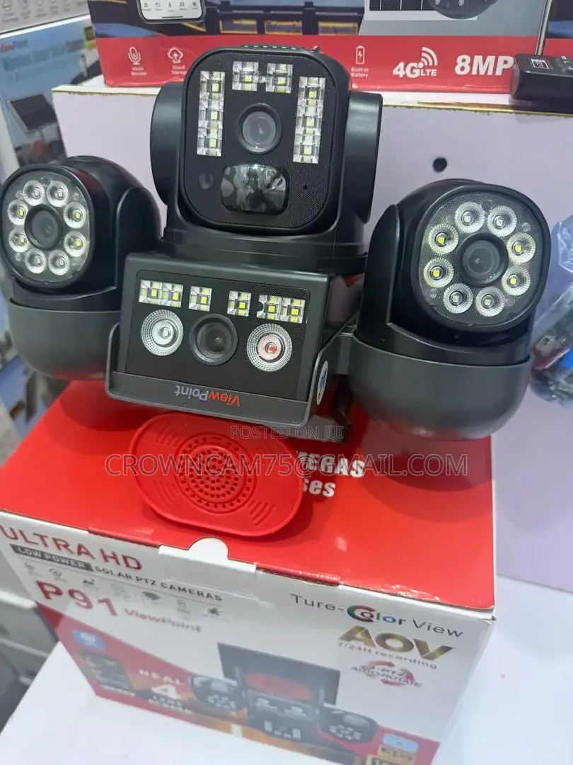 4-Lens Ai Solar CCTV Camera – 4g Wireless Security Camera With Double