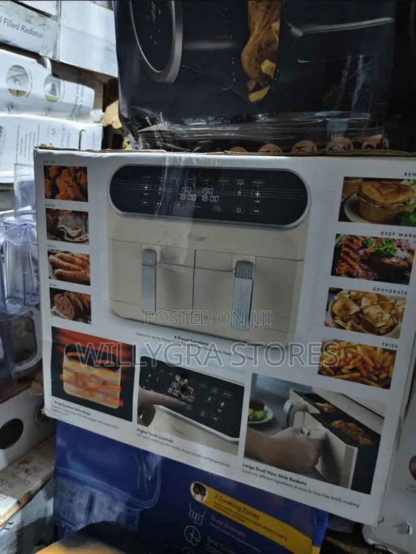 Retro 8l Dual Air Fryer - Cream