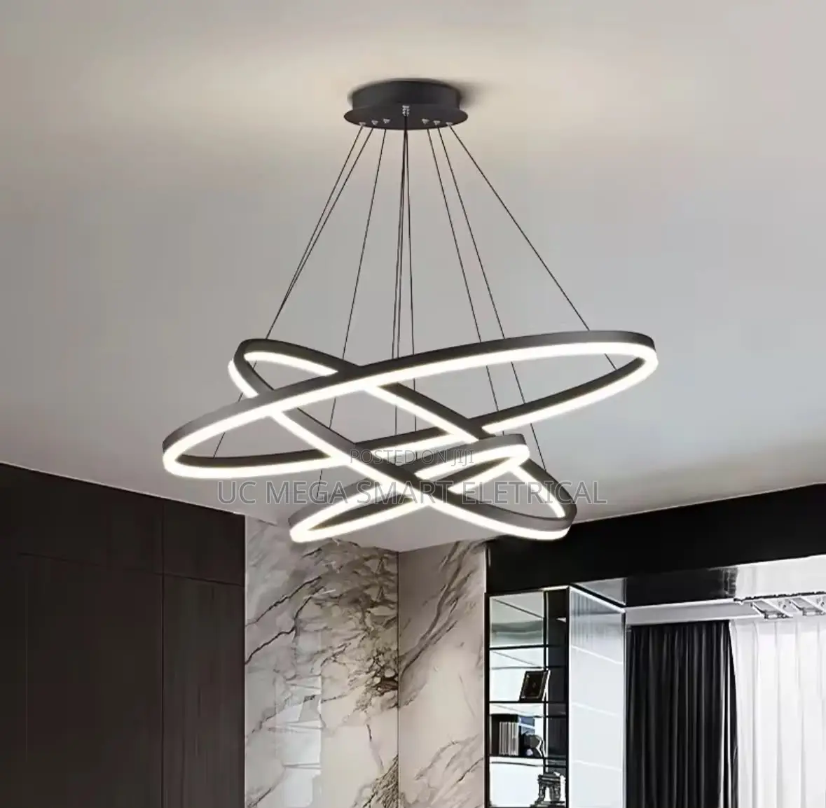 Modern 5 Round Ring Led Ceiling Chandeliers for Living Dining Room