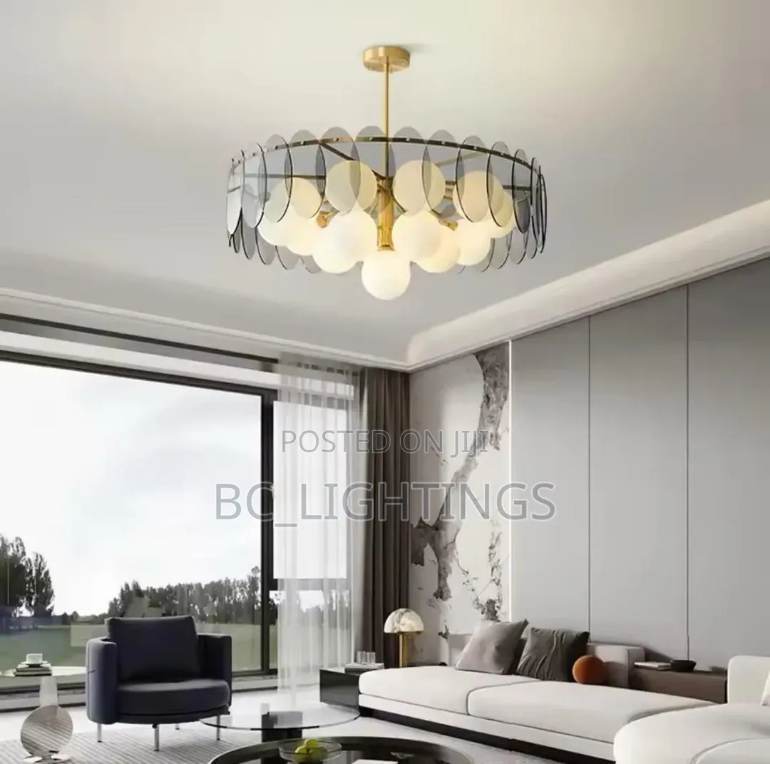 Modern Simple Rall Copper Led Pendant Lamp Indoor Lighting Chandelier