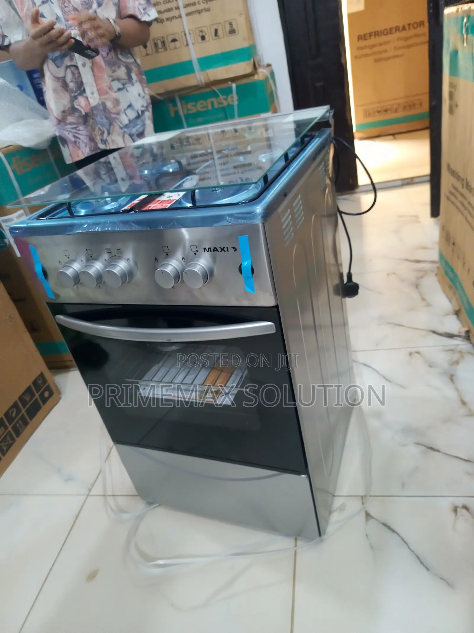 Maxi 4 Burner Standing Gas Cooker With Oven 50x50 Inox