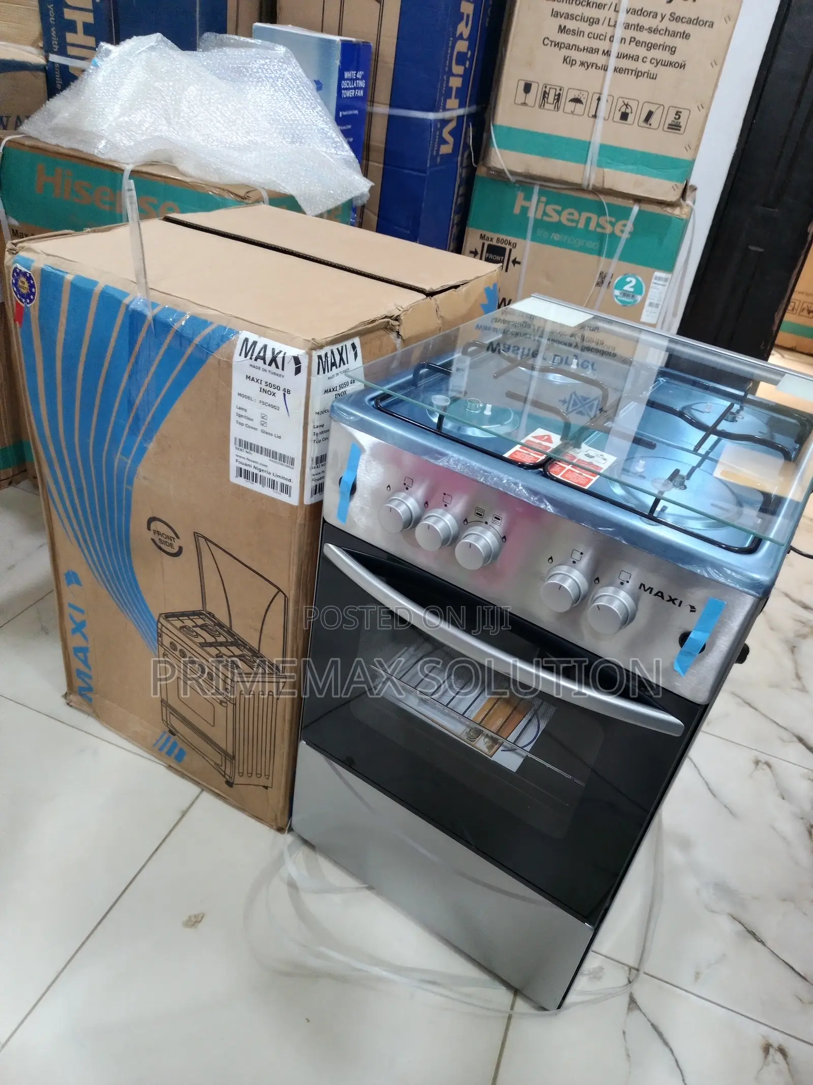 Maxi Freestanding Inox Cooker 4 Burners Plus Oven