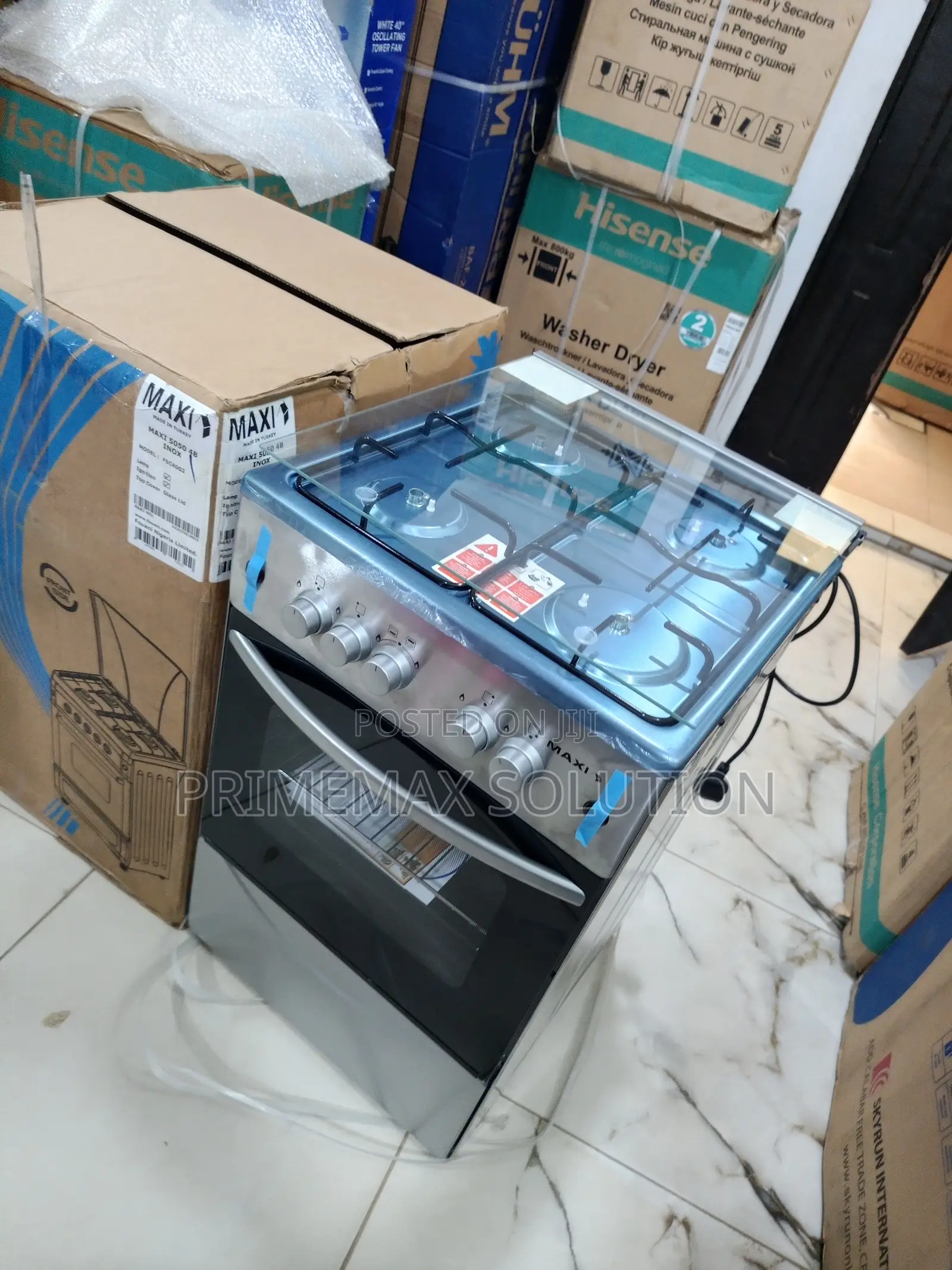Maxi Household 4 Burner Gas Cooker With Oven Inox