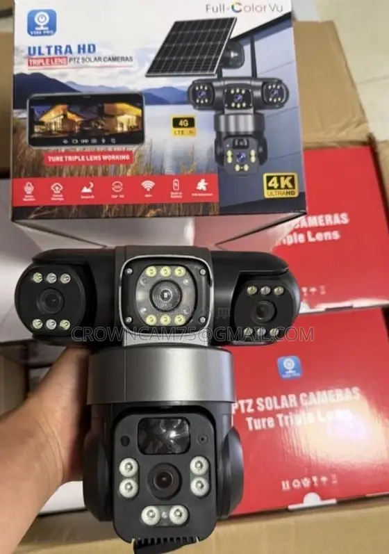 3 Lens 4g Solar CCTV Camera – Wireless Outdoor PTZ