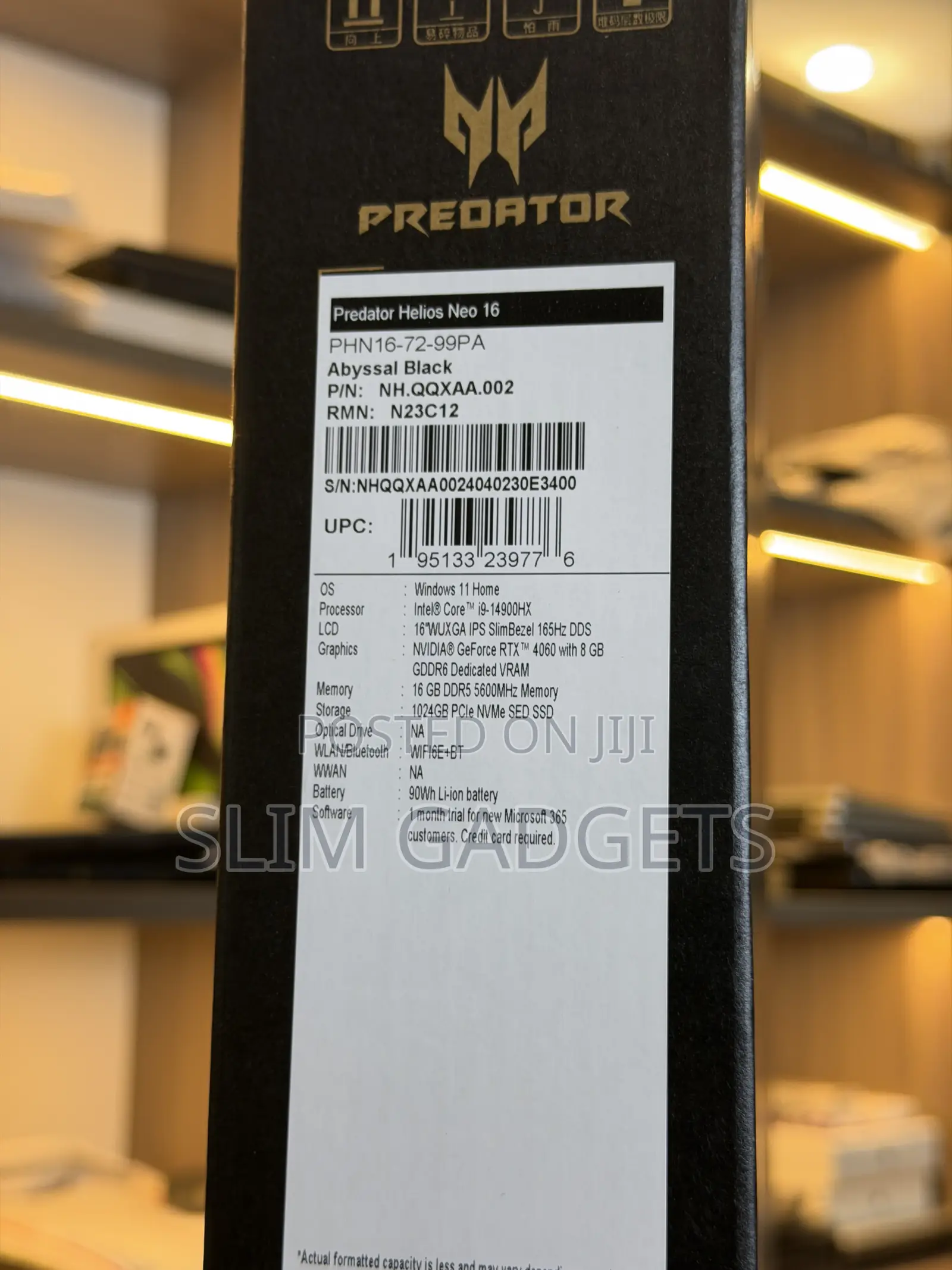 New Laptop Acer Predator Helios Neo 16 16GB Intel Core i9 SSD 1T