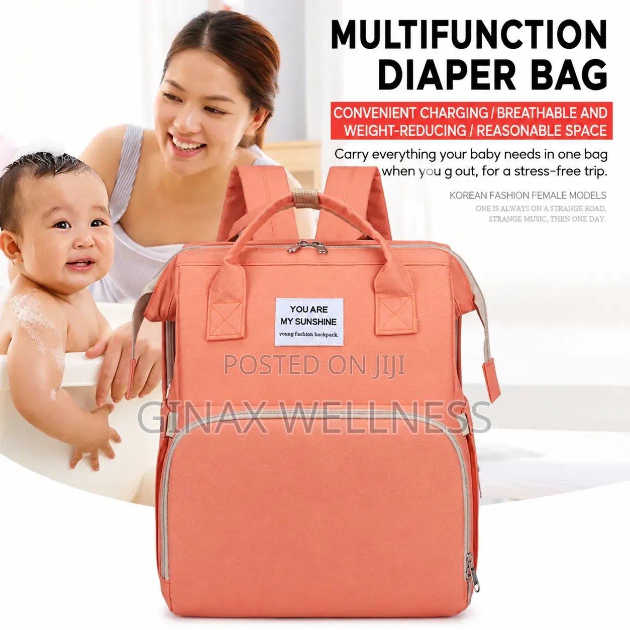 All-in-one Diaper Bag And Baby Bed Backpack With Compartments
