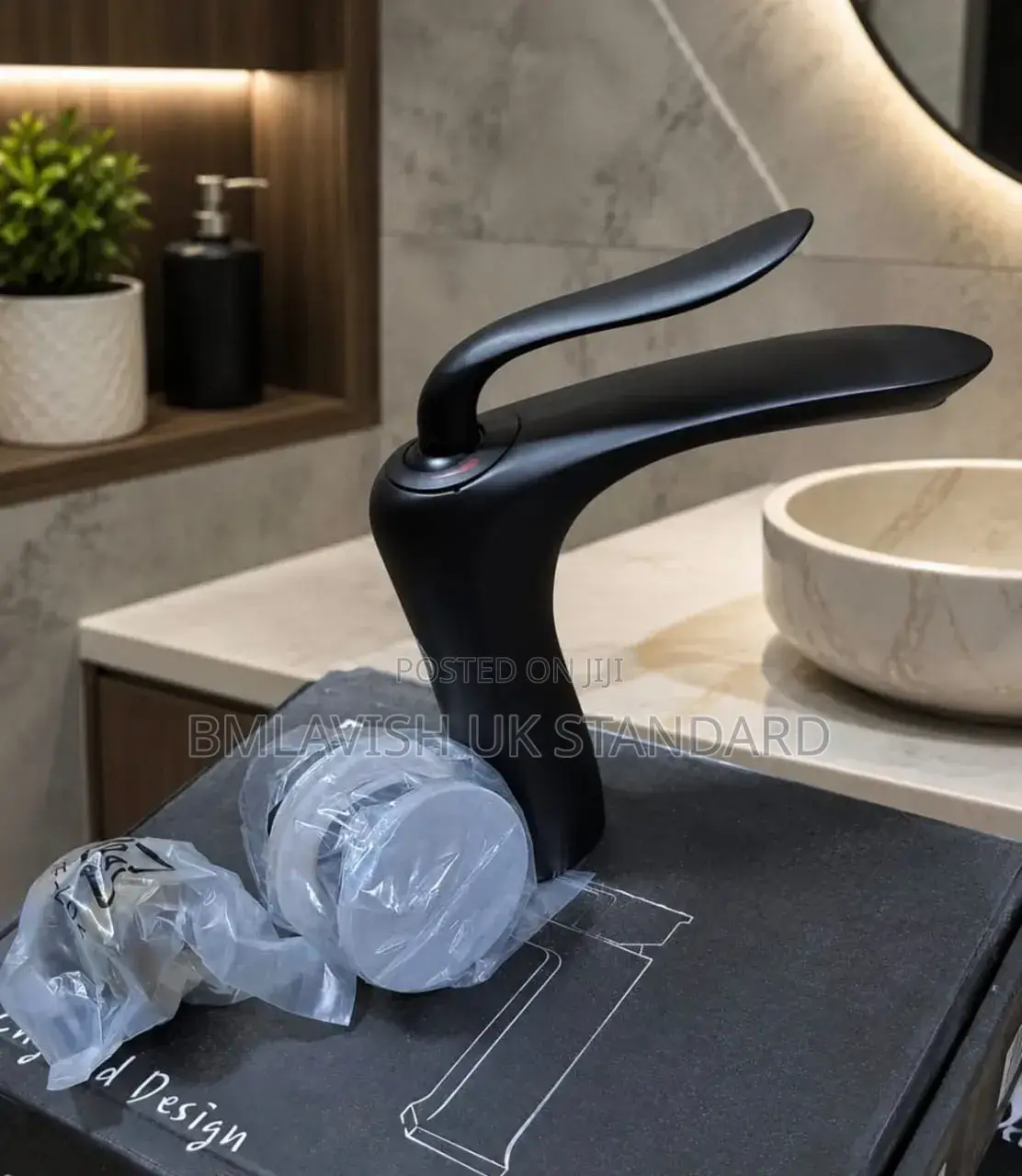Mmaat Black Single-Handle Basin Mixer Tap With 5years Guarantee