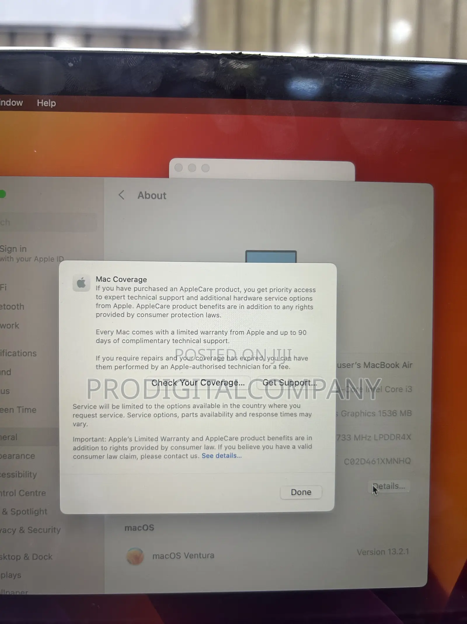 Laptop Apple MacBook Air 2020 8GB Intel Core i3 SSD 256GB