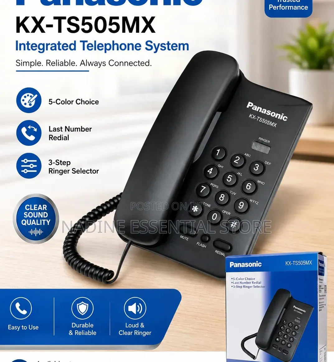 Panasonic Kx-Ts505mx Corded Telephone