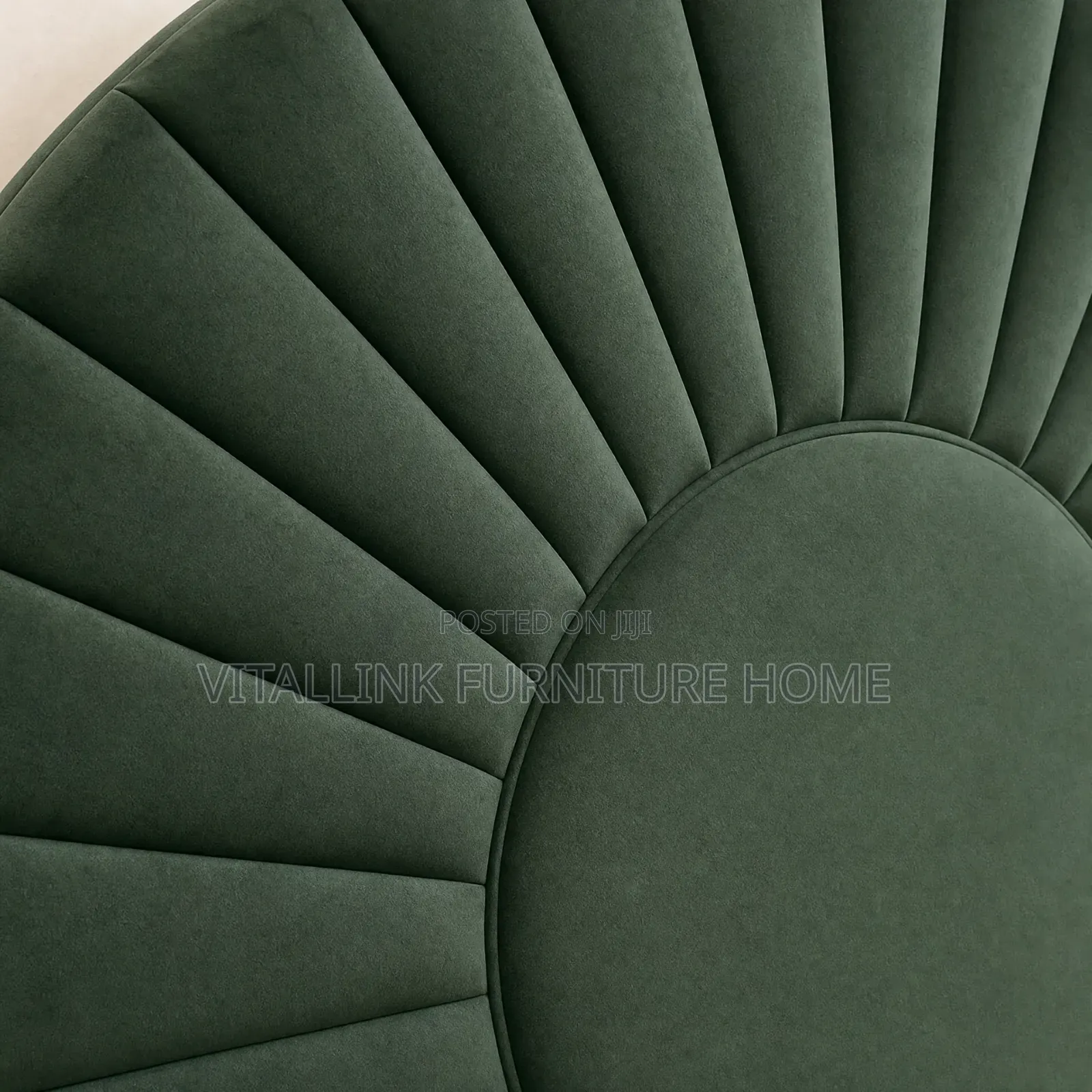 Luxury Sage Green Sunburst Upholstered Bed Frame