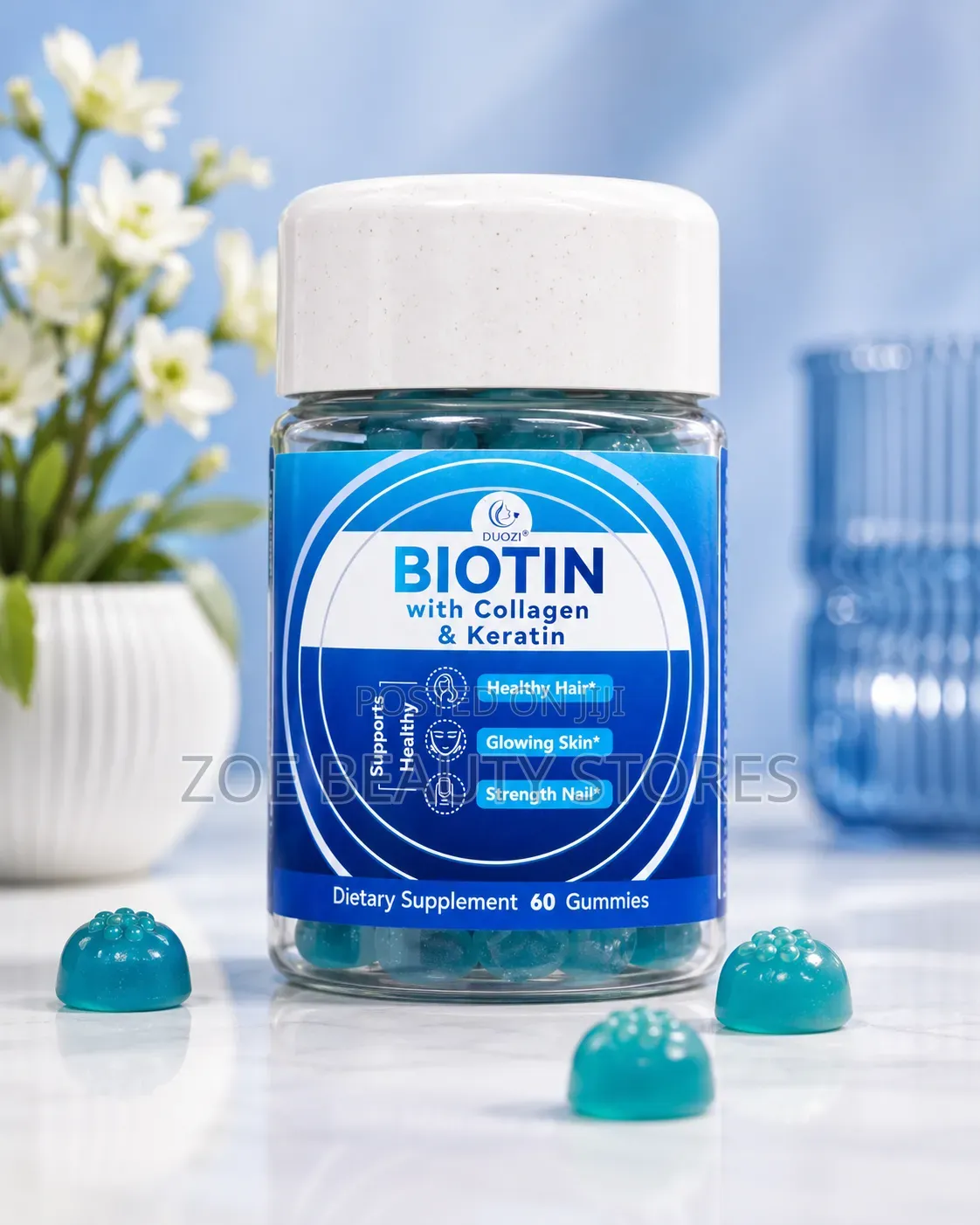 Duozi Biotin Gummies With Collagen Keratin