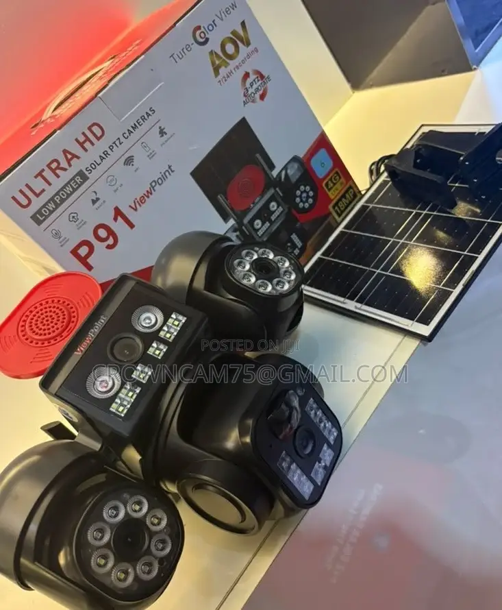Dome Four Lens 4g Solar CCTV Camera – Wireless Outdoor PTZ Security
