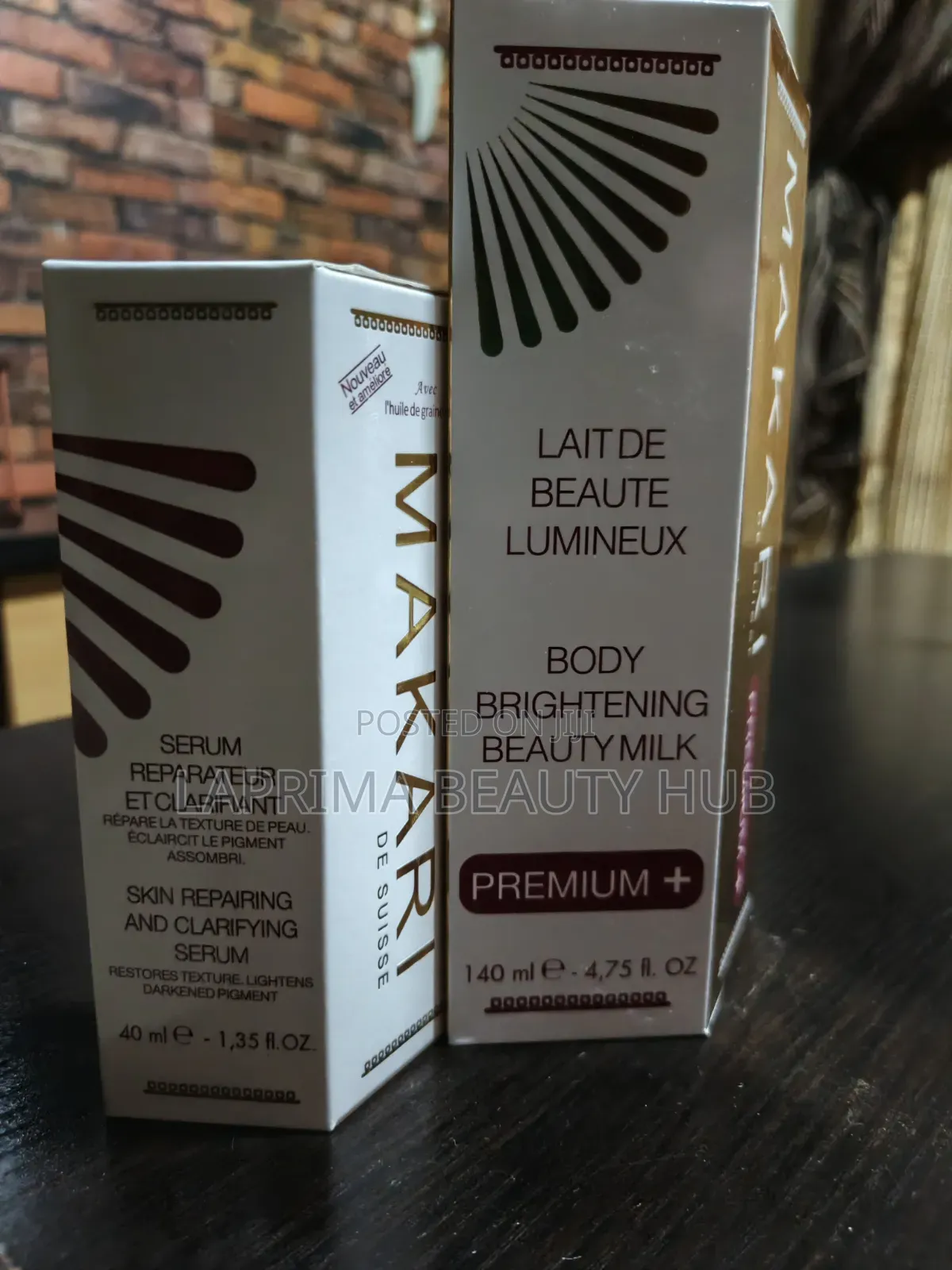 Makari Body Brightening Milk Premium Plus and Makari Clarifying Serum
