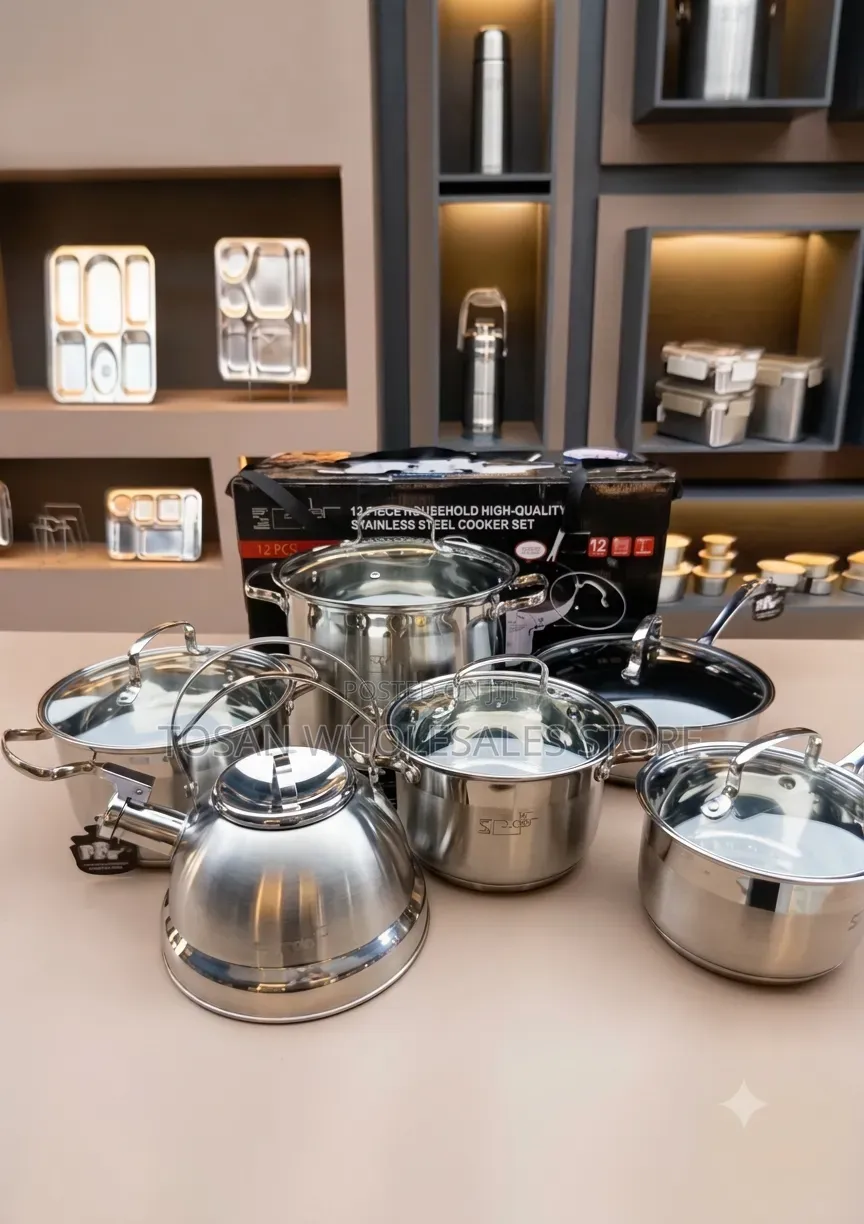12-Piece Premium Stainless Steel Cookware Set