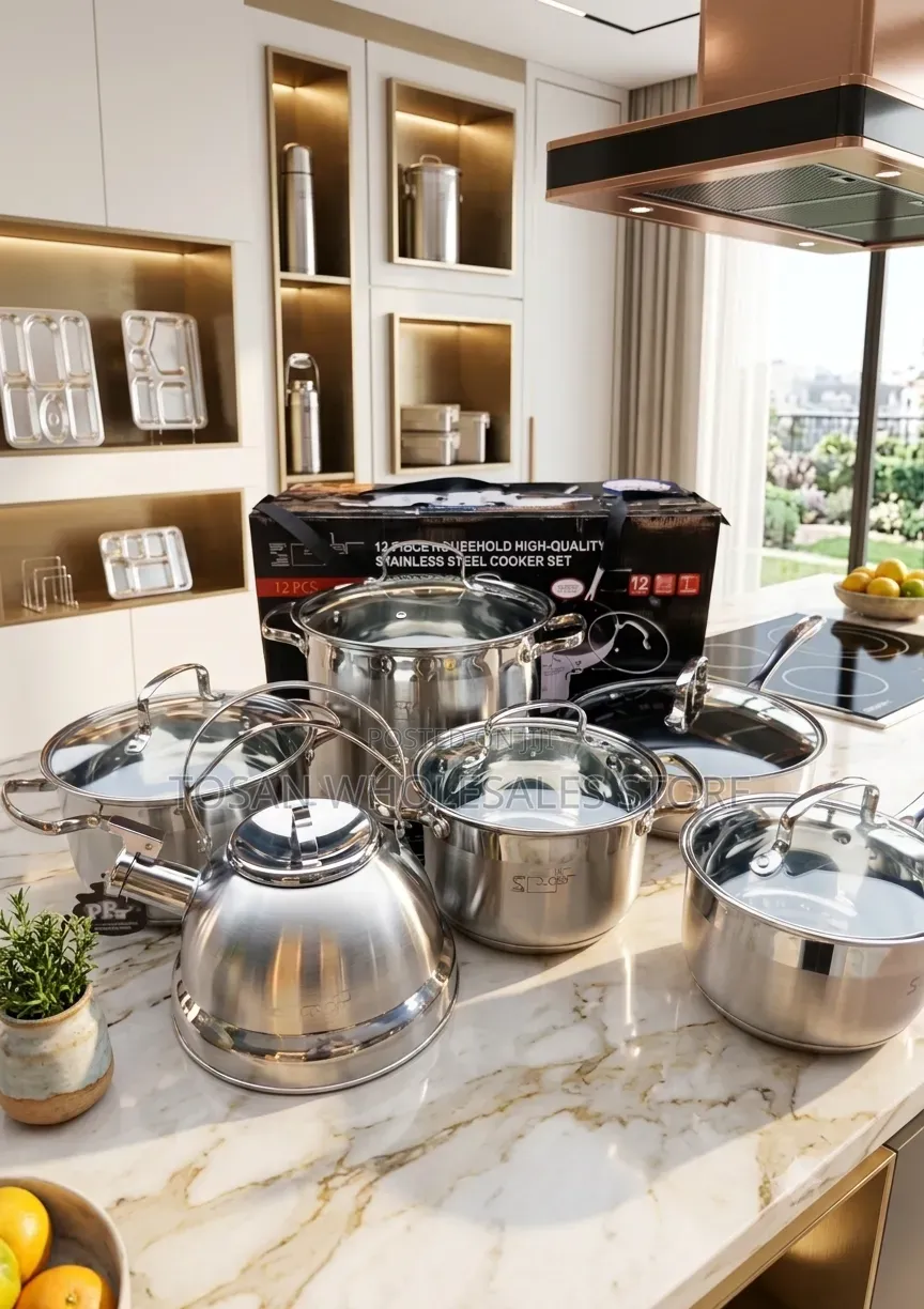 12-Piece Premium Stainless Steel Cookware Set