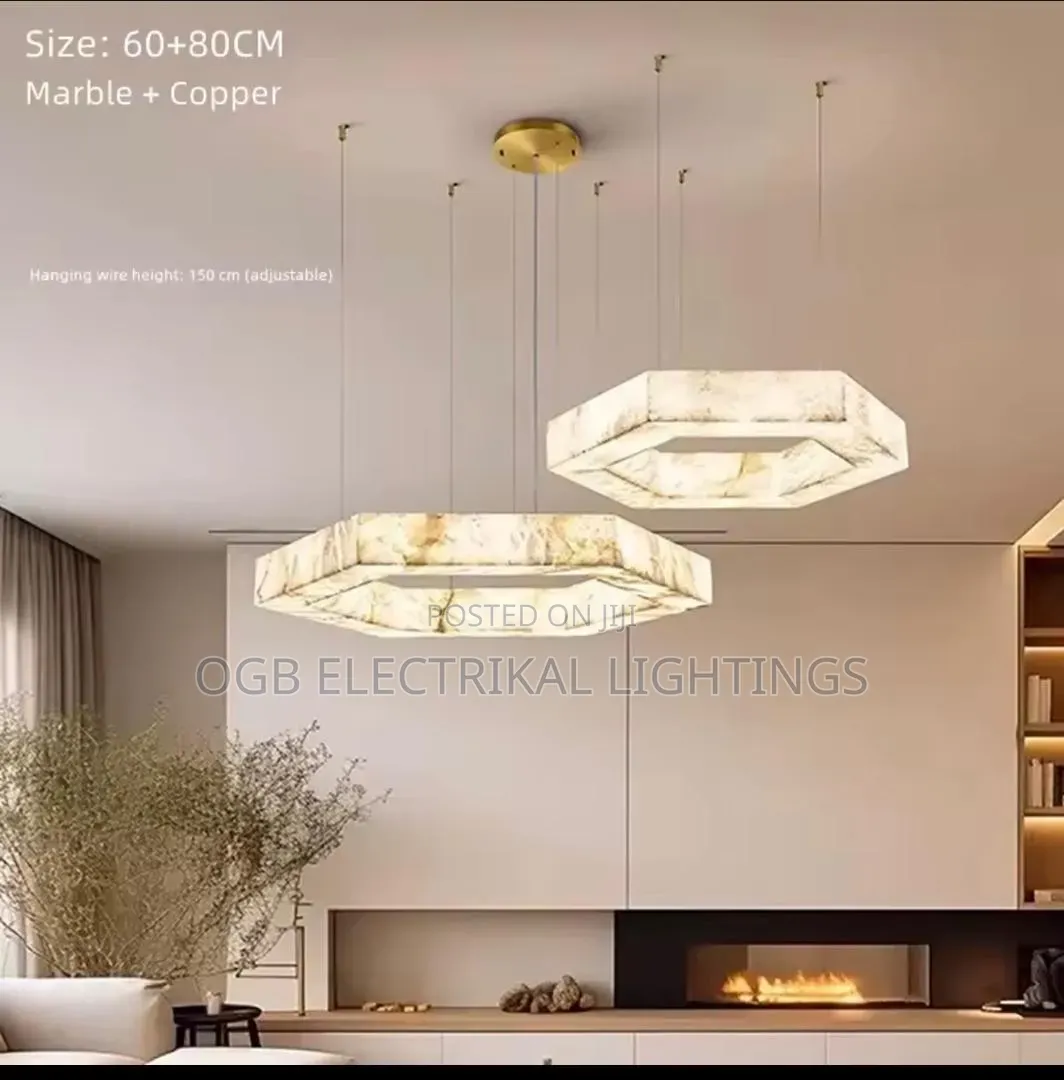 Alabaster Round Living Room Chandelier