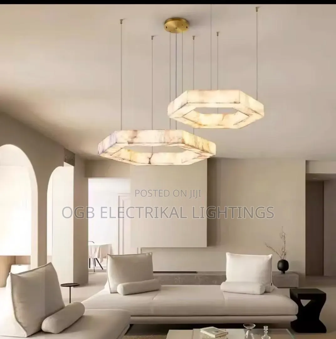 Alabaster Round Living Room Chandelier