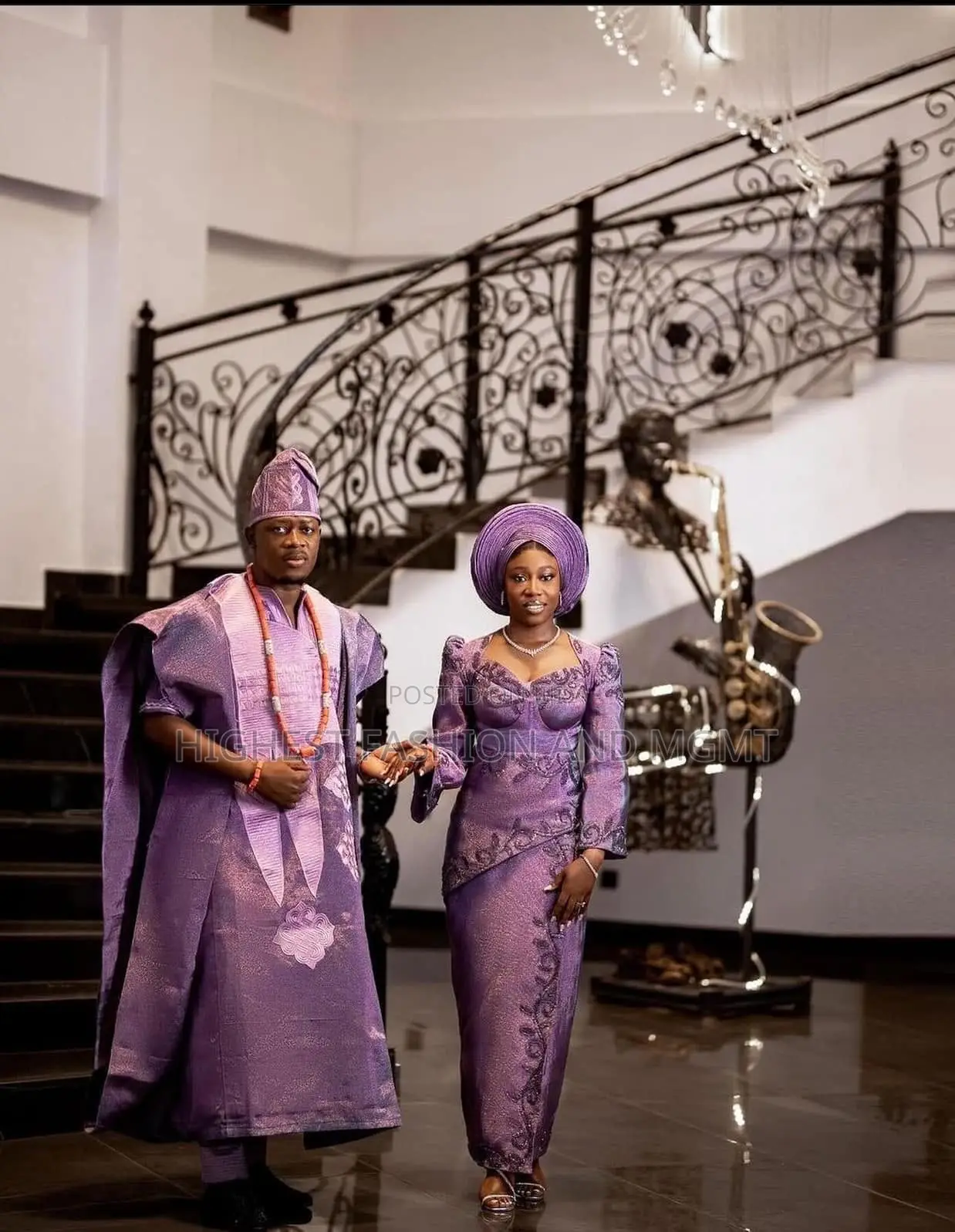 Violet Lace Gown Tailored Royal Violet Agbada