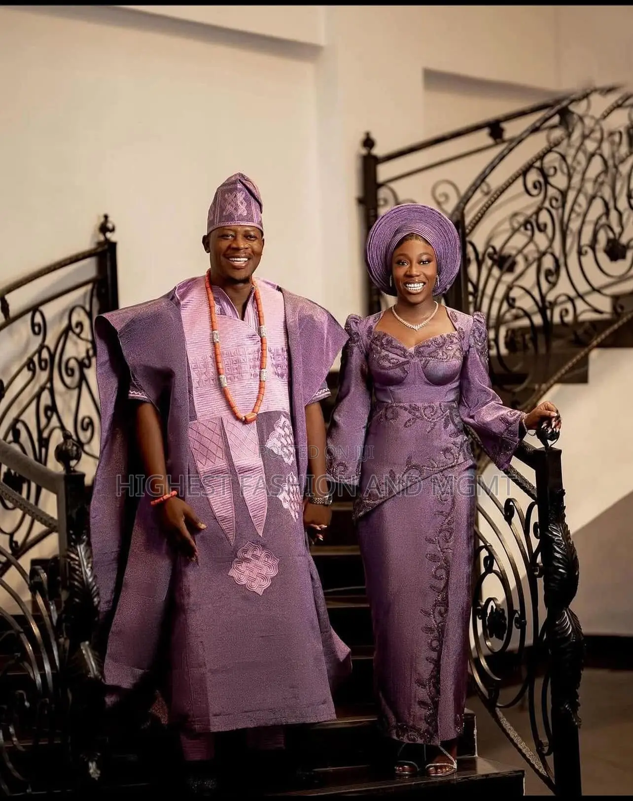 Violet Lace Gown Tailored Royal Violet Agbada
