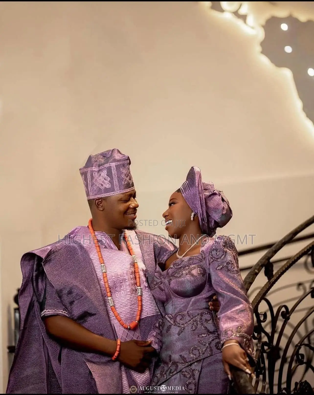 Violet Lace Gown Tailored Royal Violet Agbada