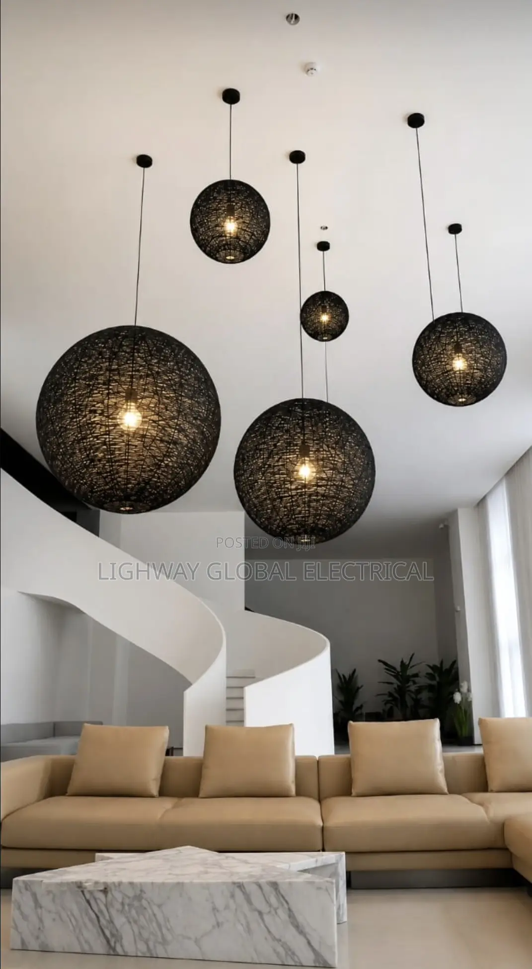 Modern Nordic Hemp Rattan Weaving Round Chandelier