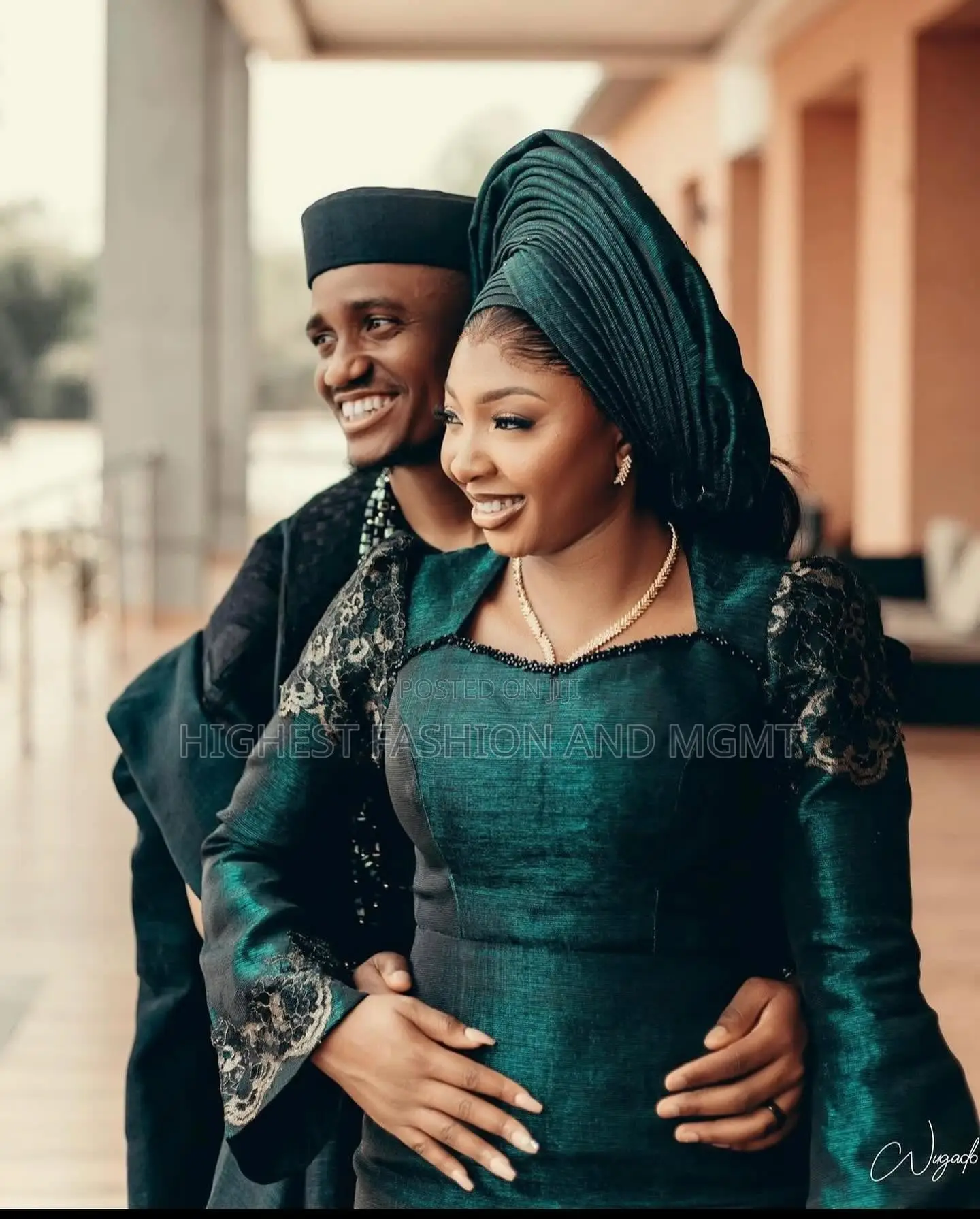 Deep Green Traditional Outfit for Couple