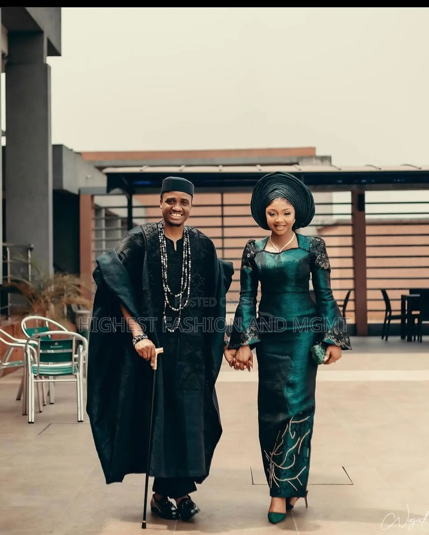 Deep Green Traditional Outfit for Couple