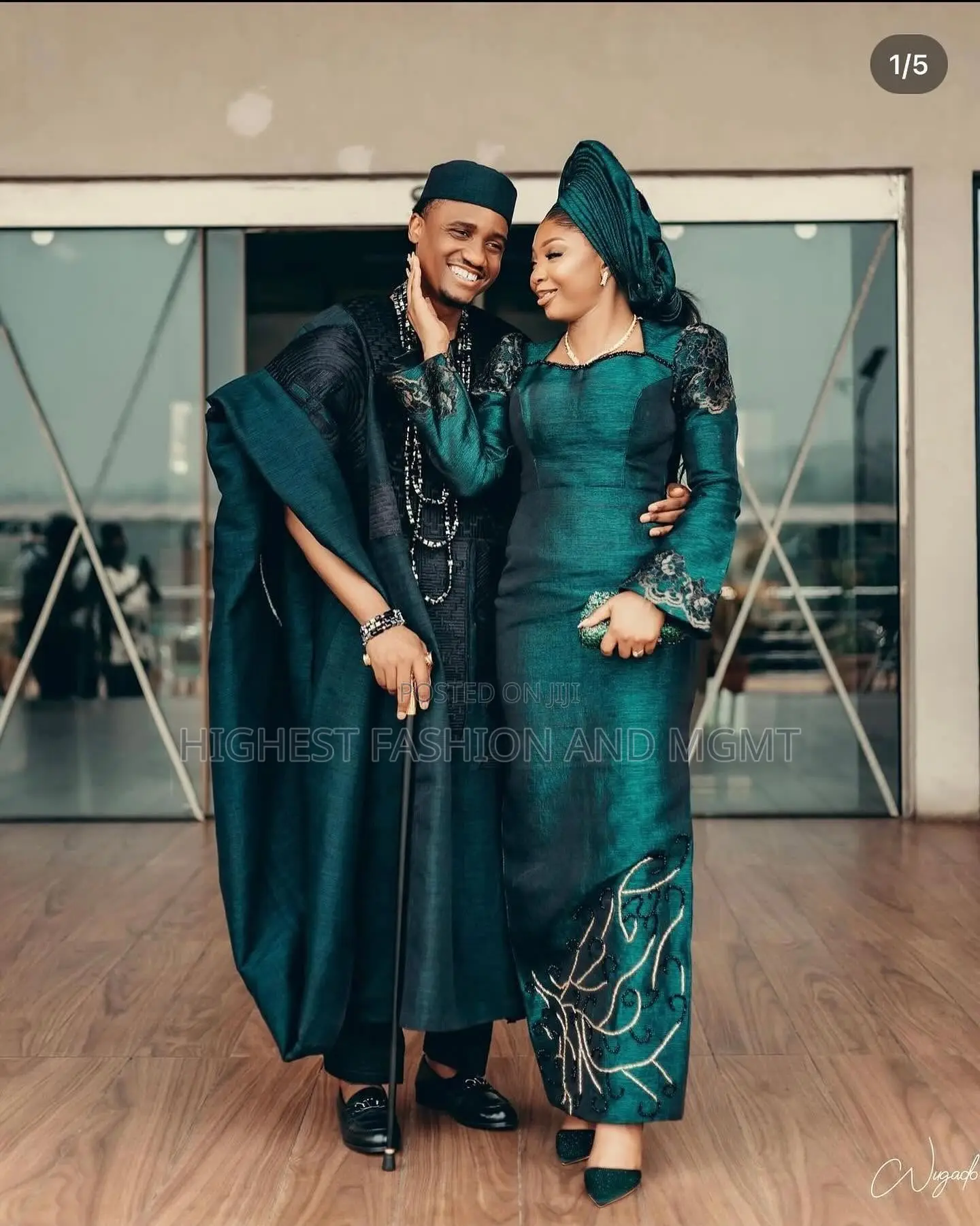 Deep Green Traditional Outfit for Couple