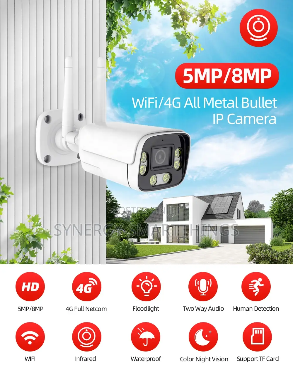 6mp Tuya 2.4/5g Wifi Poe Ip Security Bullet Camera