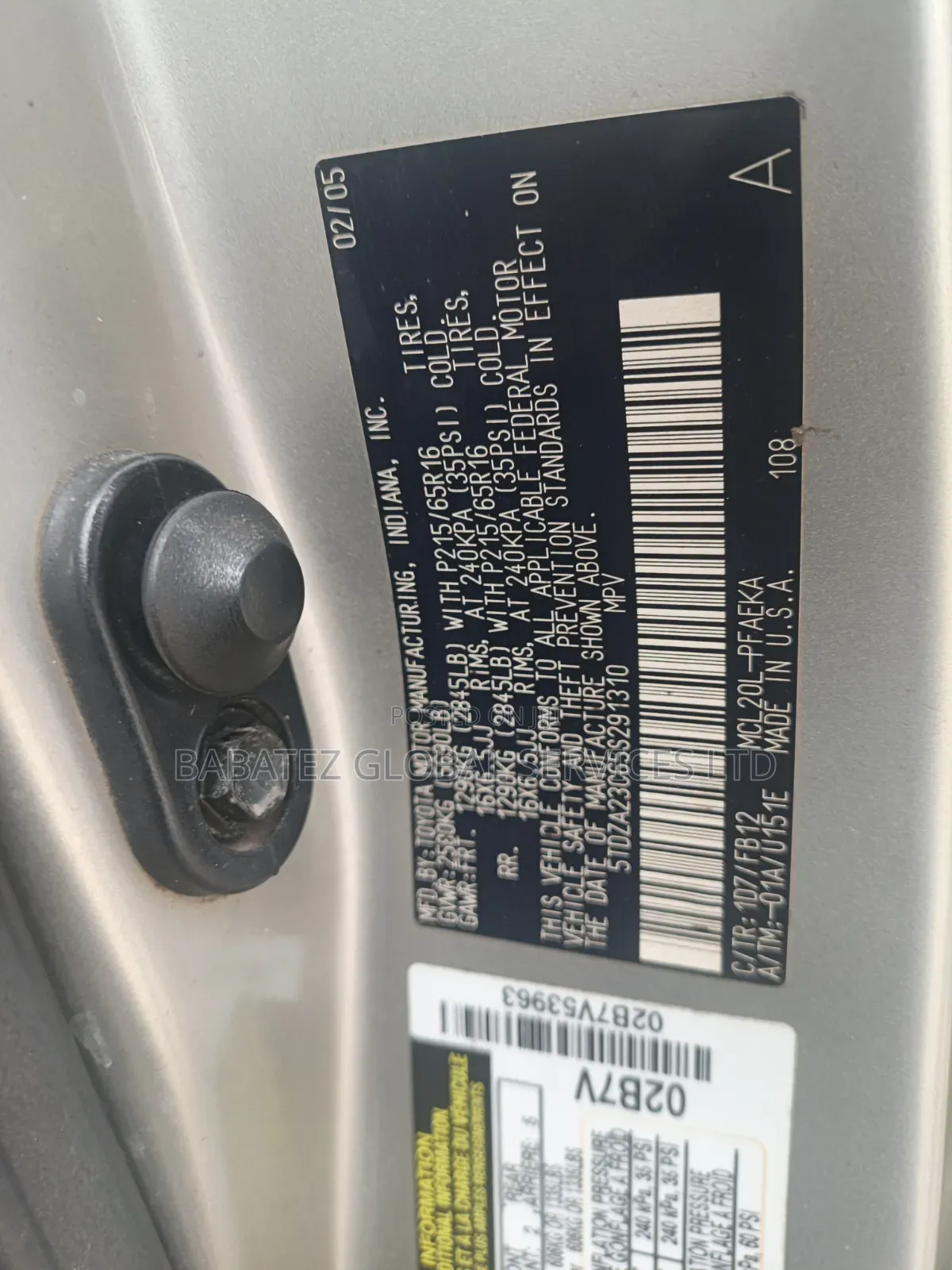 Toyota Sienna 2005 Gray