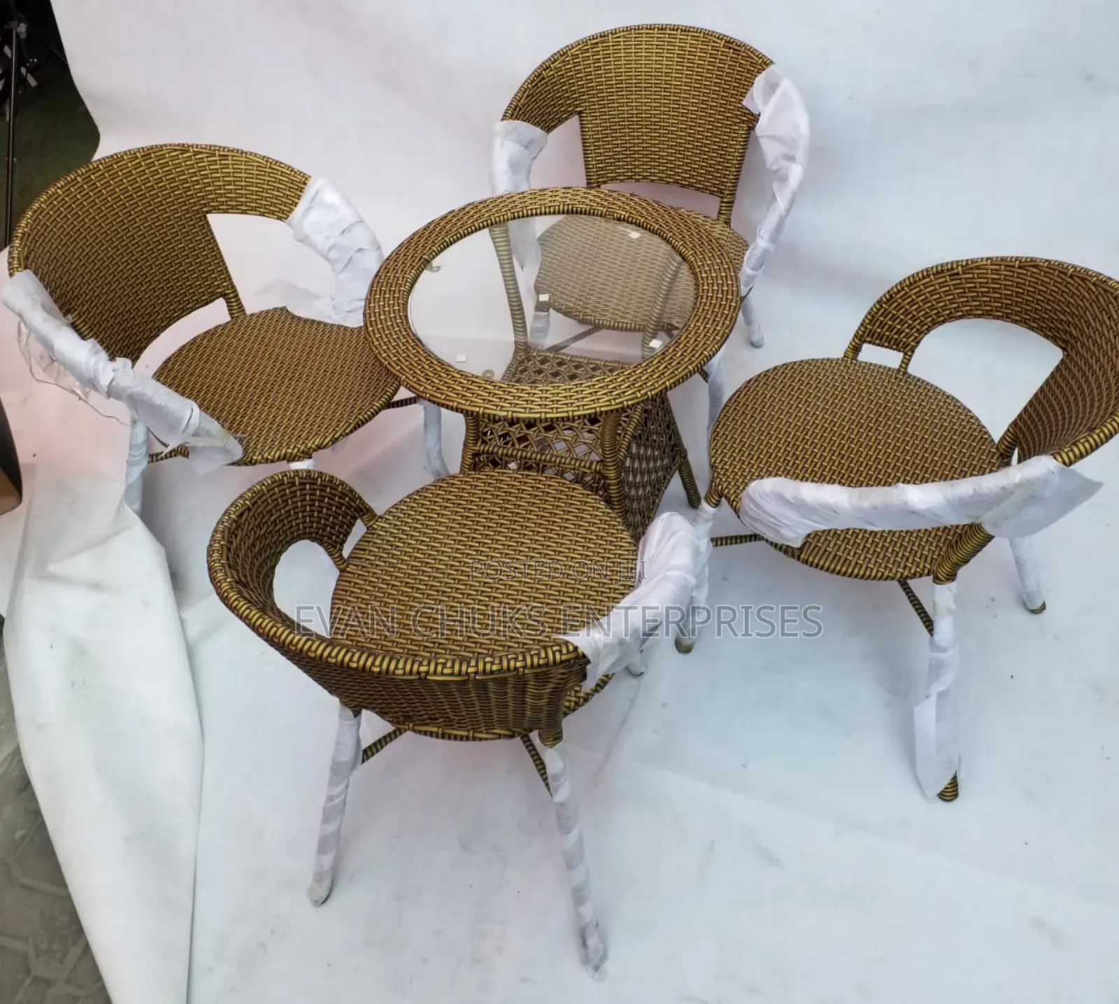 Rattan Chair and Table