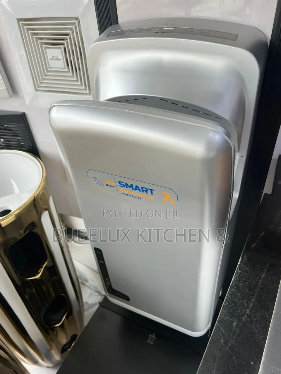 Brand New Smart 7s Silver High Speed Jet Hand Dryer - HEPA Filter