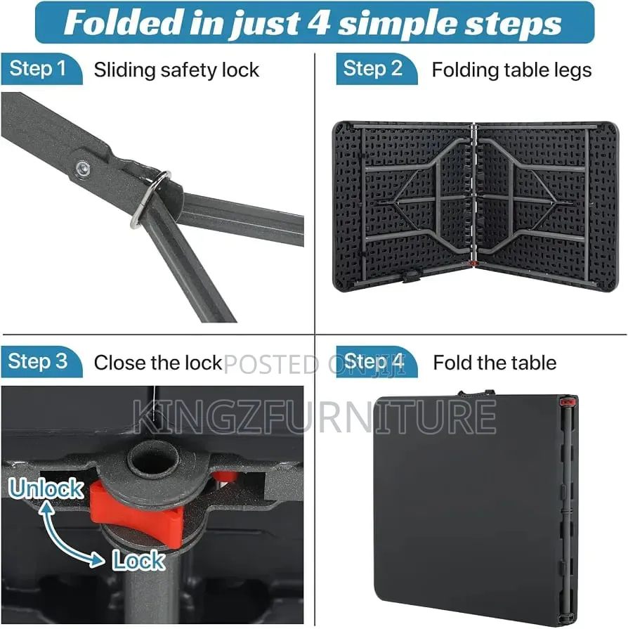 Portable Fold-in-Half Banquet Table