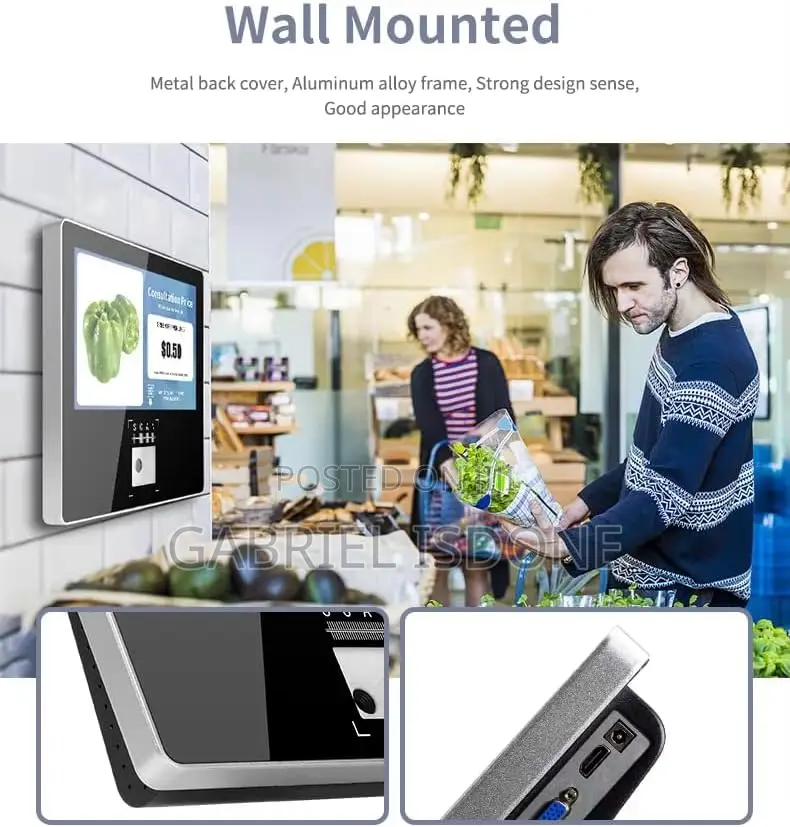 Android PC Wall Mounted Price Checker Touch Screen Kiosk, WiFi