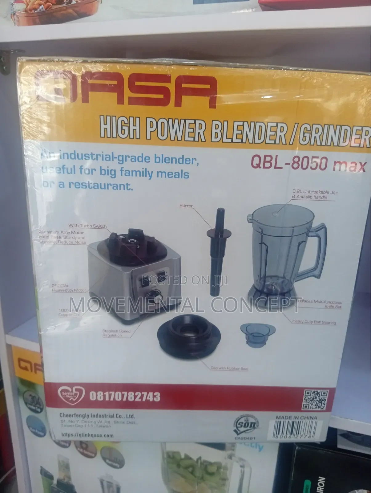 Qasa High Power Blender/Grinder QBL-8050 Max