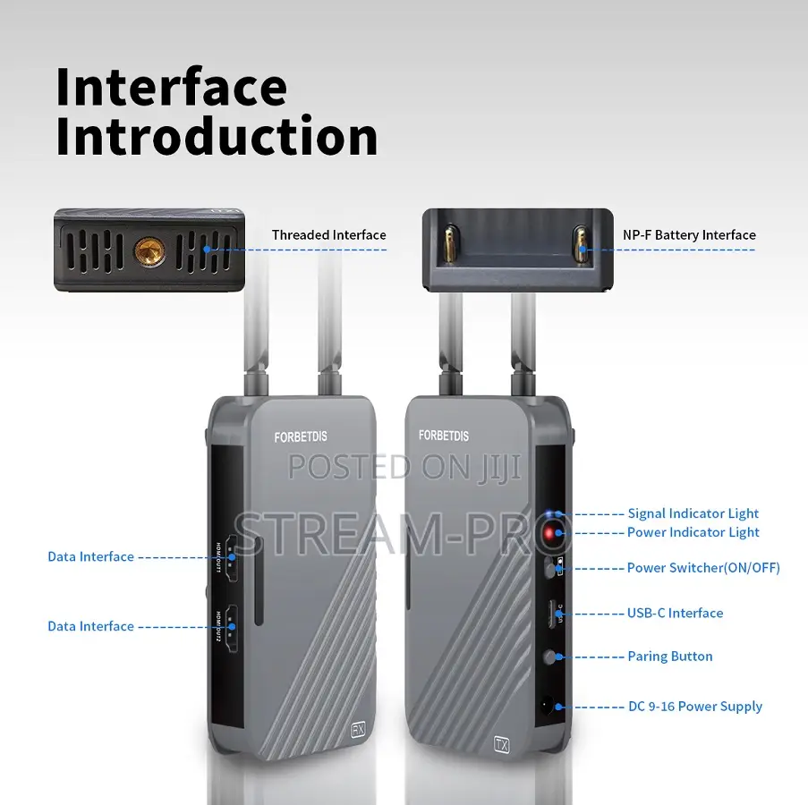 FORBETDIS JM500PRO Wireless HDMI Video Transmitter and Receiver
