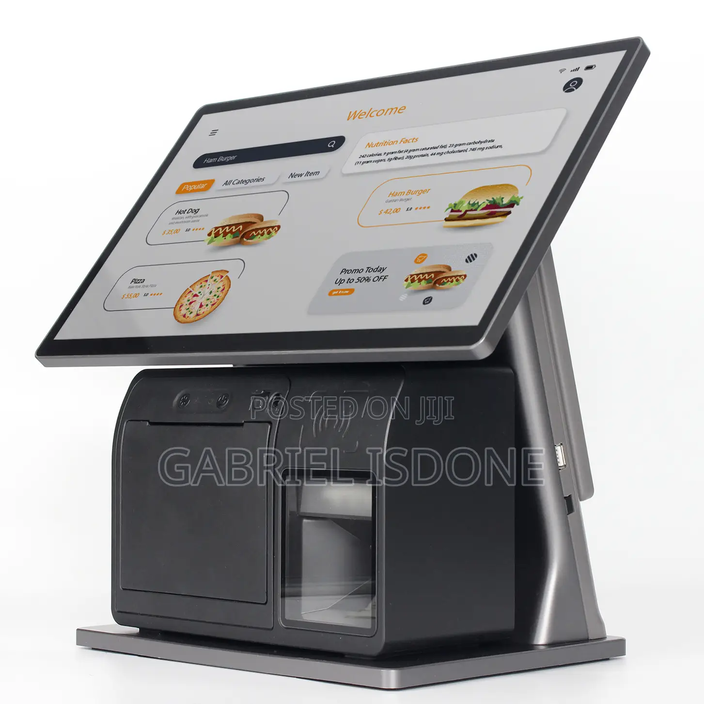 15.6inch Touch Screen Monitor POS Termin Inbuilt 80mm Thermal Printer