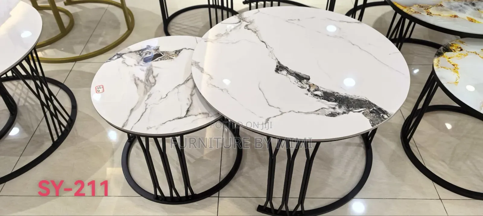 PROMO: Luxury 2-in-1 Marble Center Table / Nesting Coffee Table Set